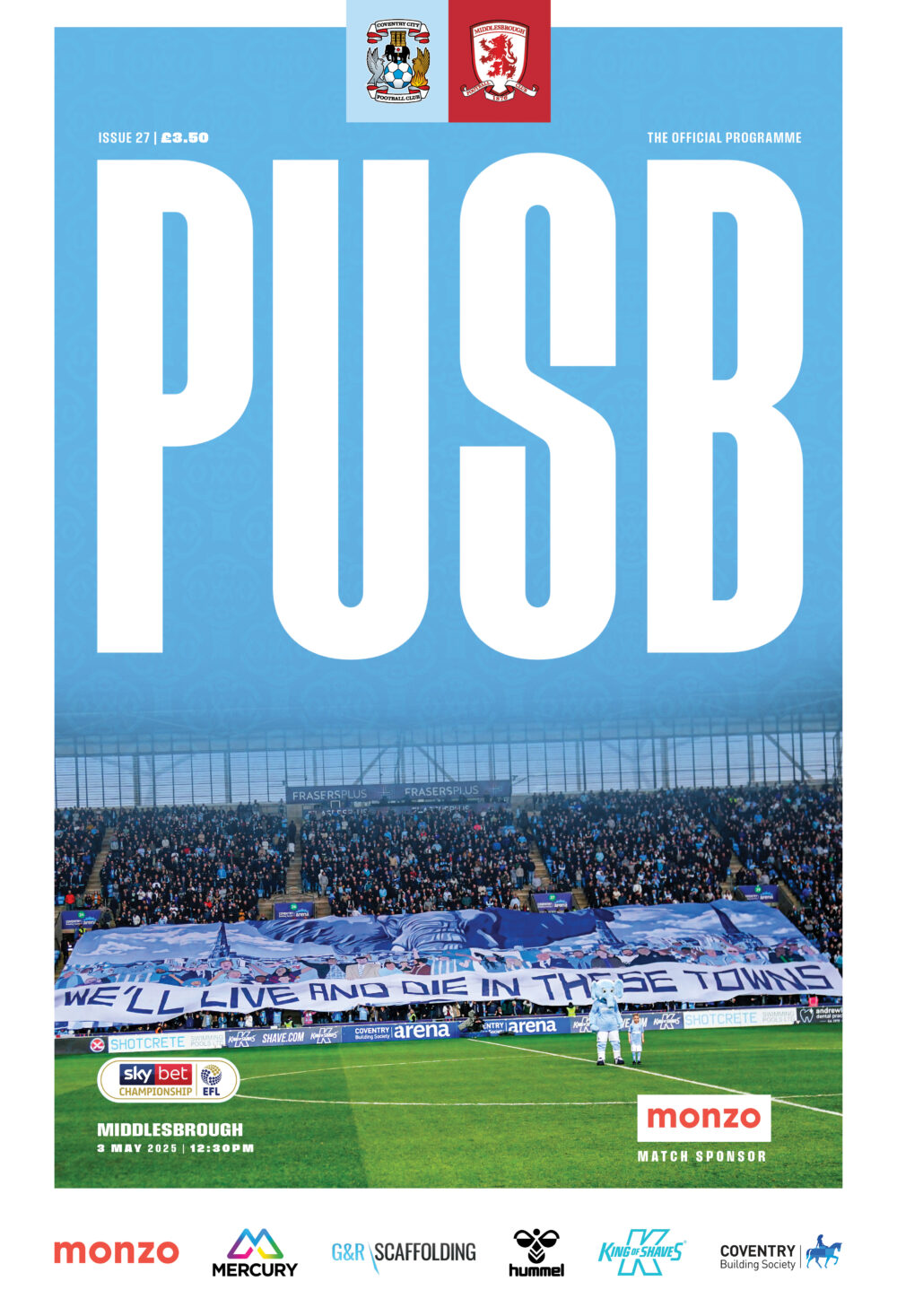Coventry City v Middlesbrough Matchday Programme 24/25