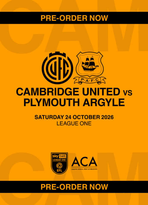 Cambridge United vs Plymouth Argyle Matchday Programme 26/27